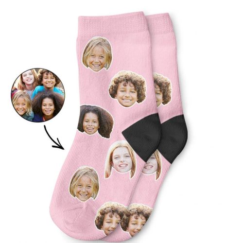 Baby Pink Best Friend Face Kids Socks