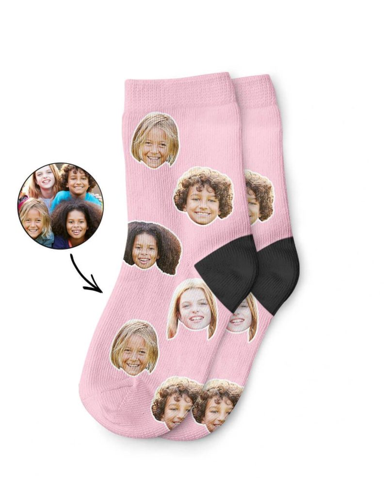 Baby Pink Best Friend Face Kids Socks