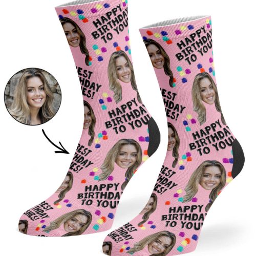 Baby Pink Birthday Party Socks