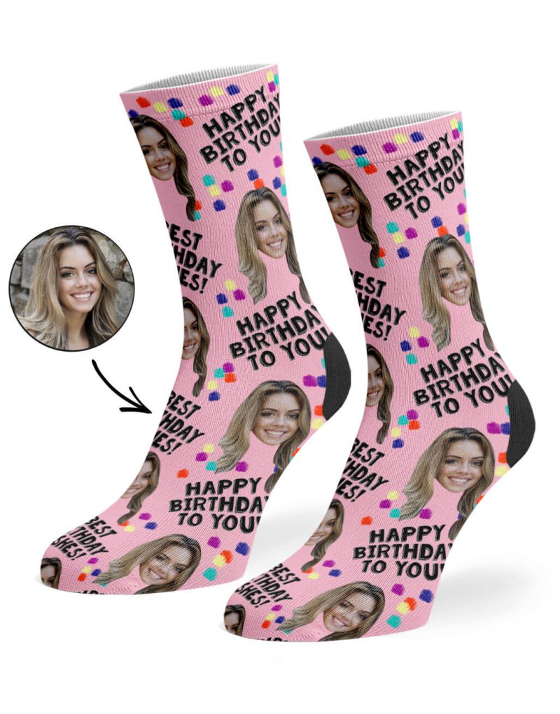 Baby Pink Birthday Party Socks