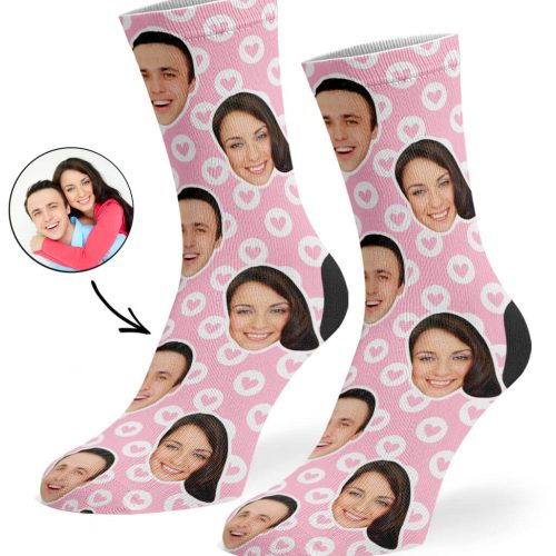 Baby Pink Circle Hearts Socks