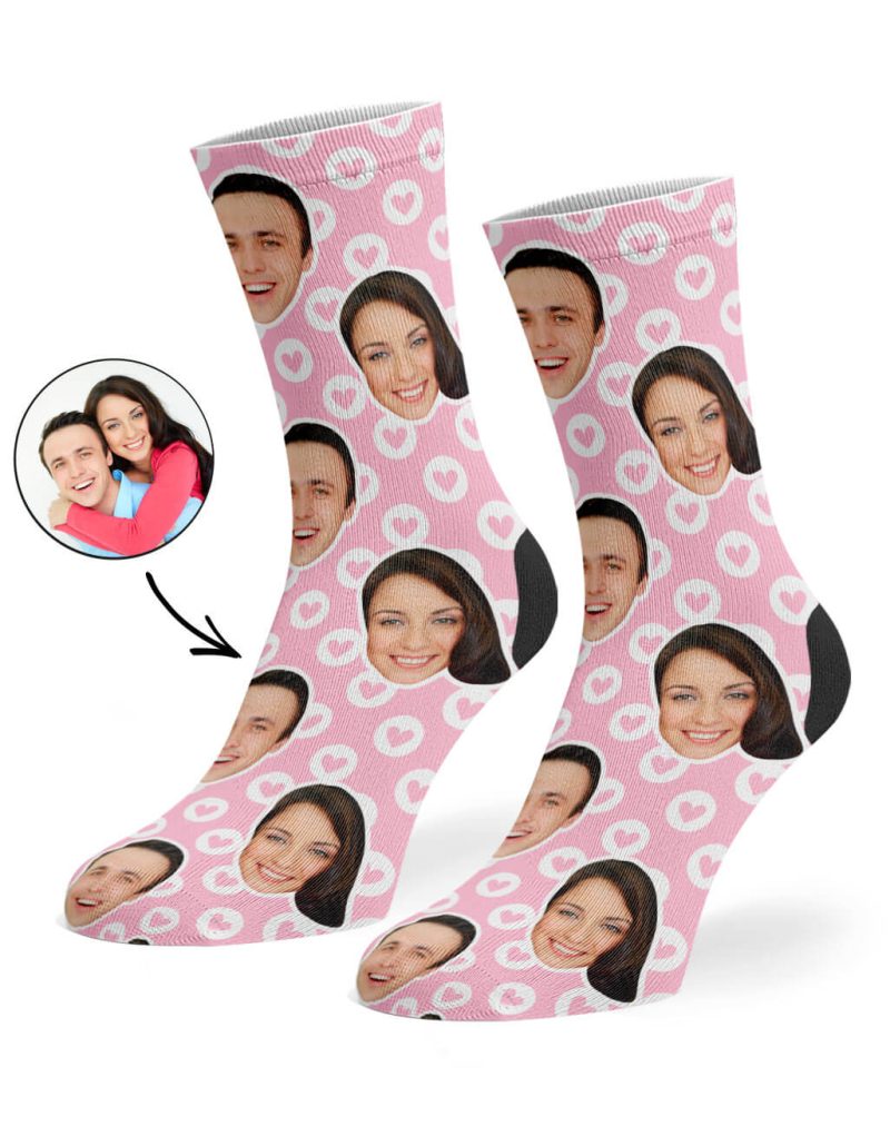 Baby Pink Circle Hearts Socks