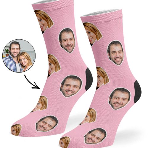 Baby Pink Couple Face Socks