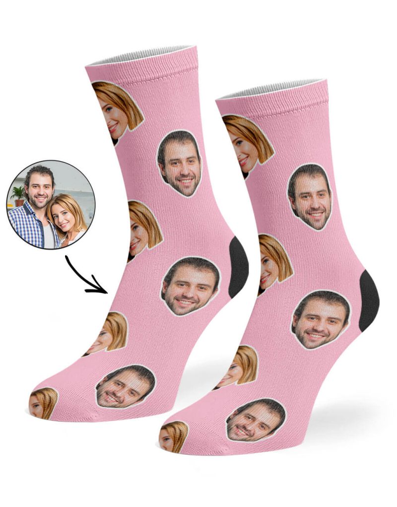 Baby Pink Couple Face Socks