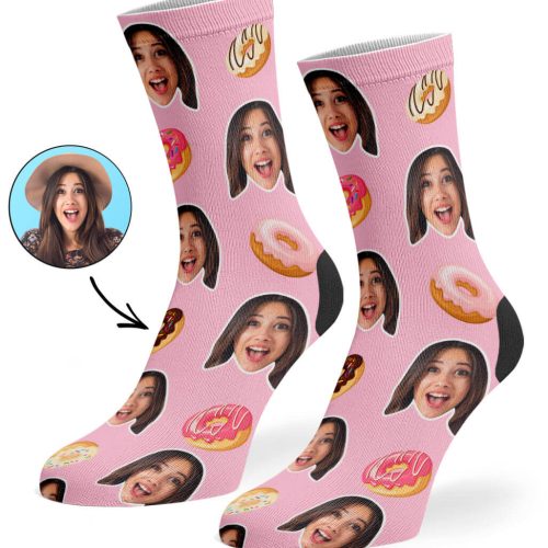 Baby Pink Donut Face Socks