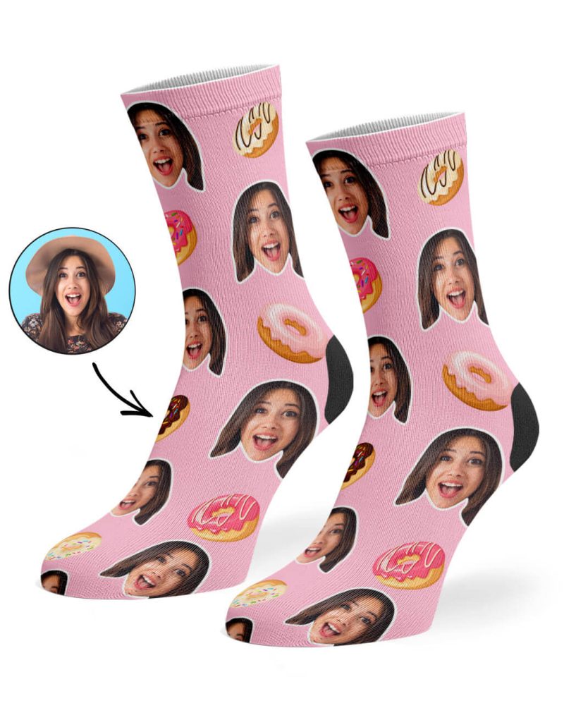 Baby Pink Donut Face Socks