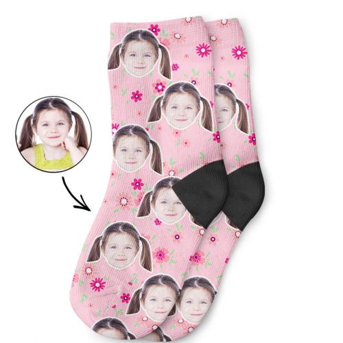 Custom Flower Face Kids Socks