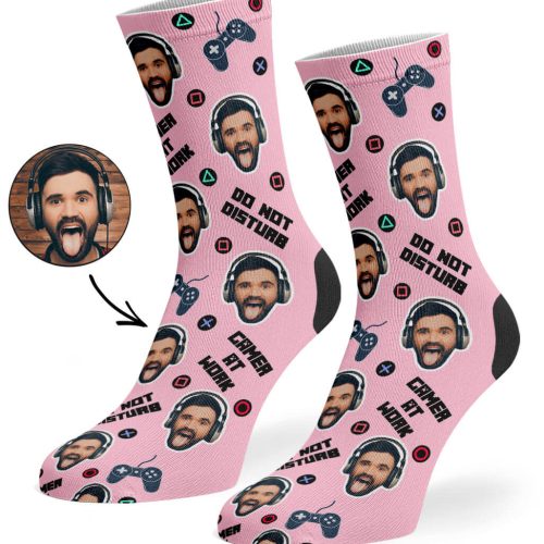 Baby Pink Gamer Face Socks