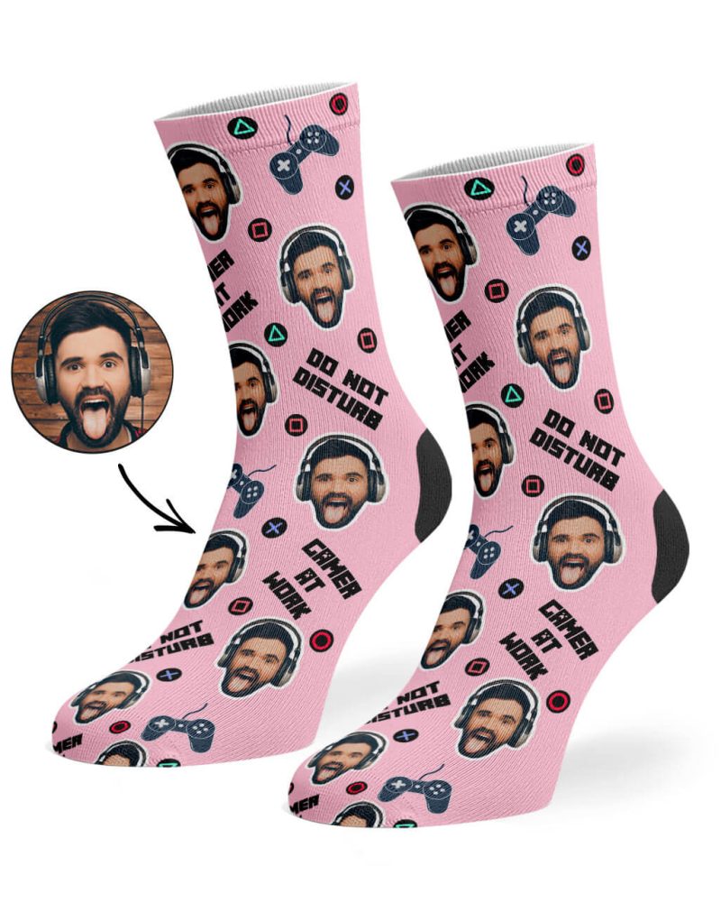 Baby Pink Gamer Face Socks