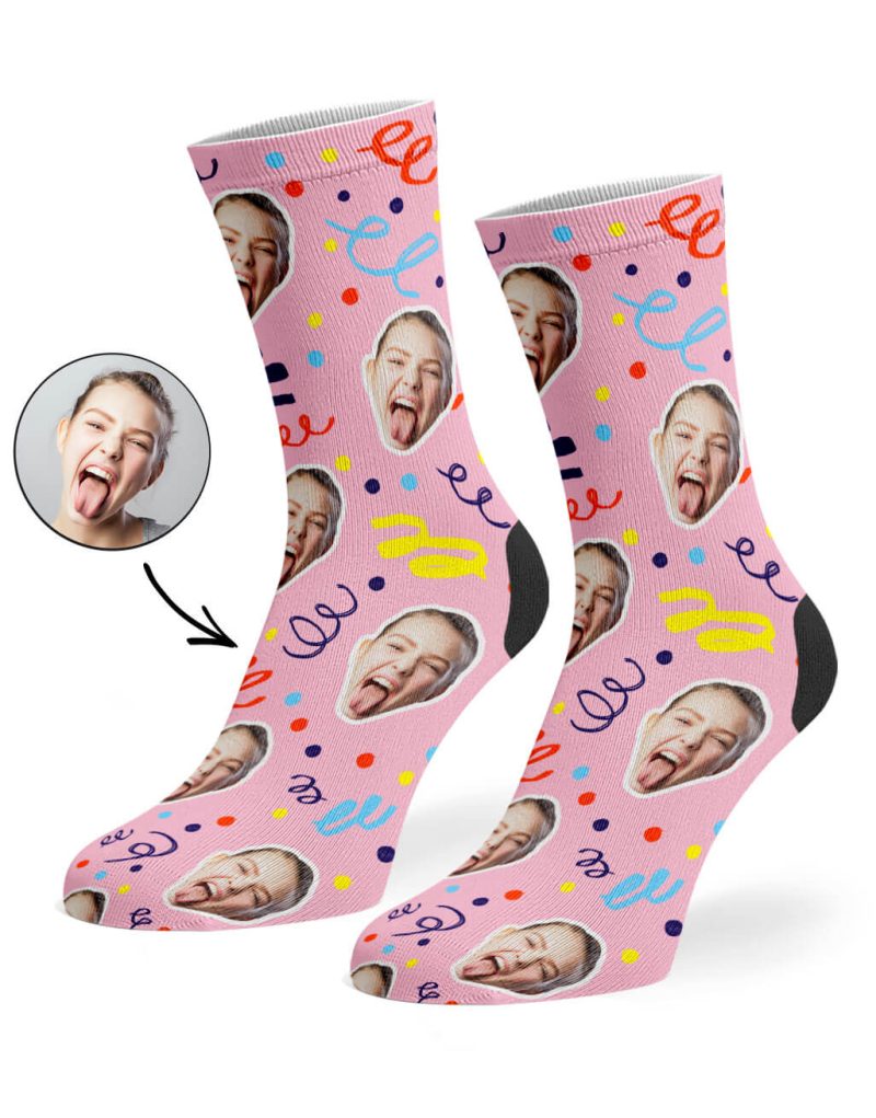 Baby Pink Happy Birthday Confetti Socks