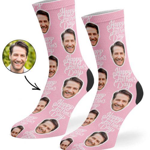 Baby Pink Happy Fathers Day Socks