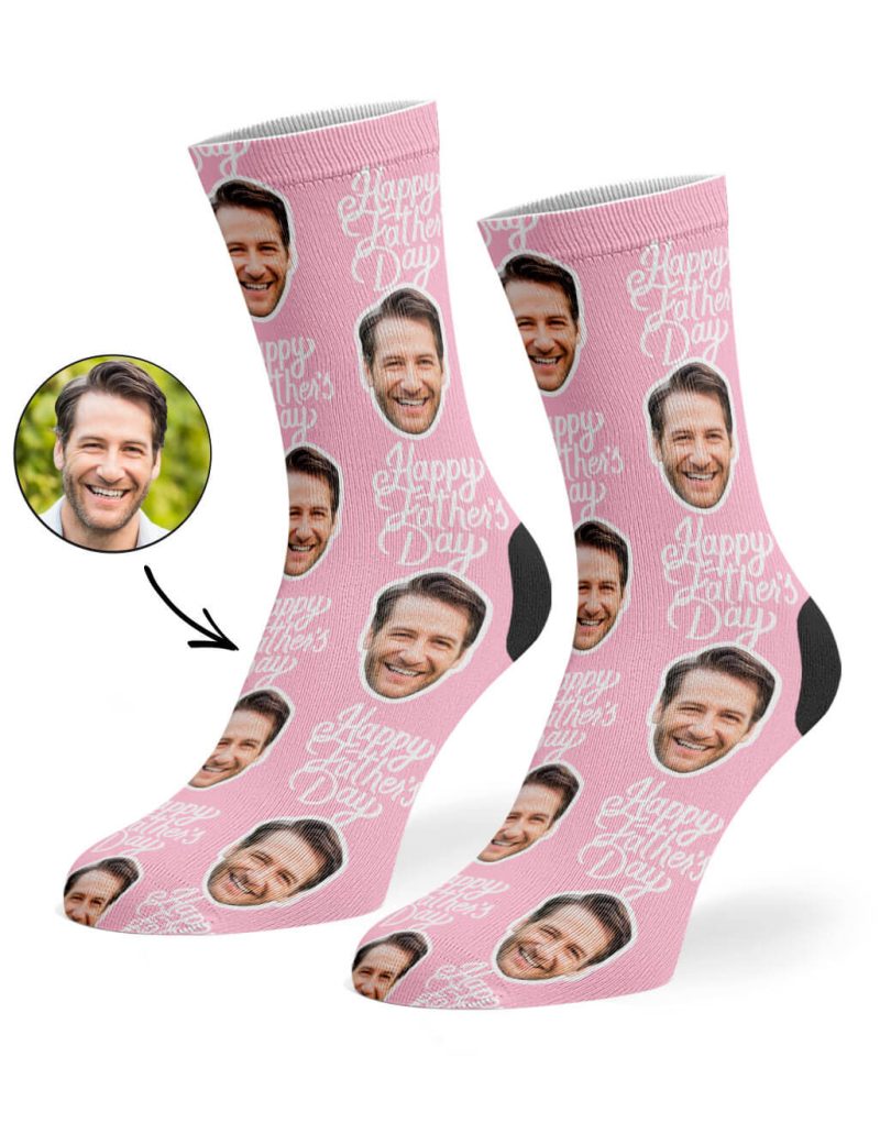 Baby Pink Happy Fathers Day Socks