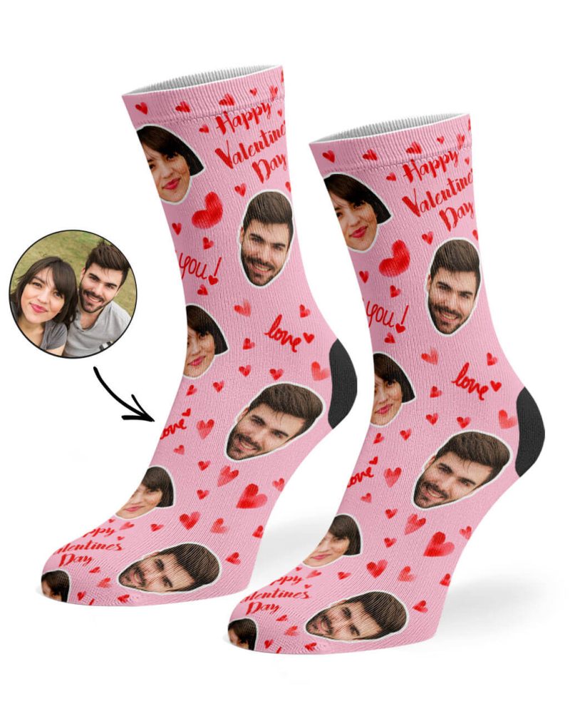 Baby Pink Happy Valentines Socks