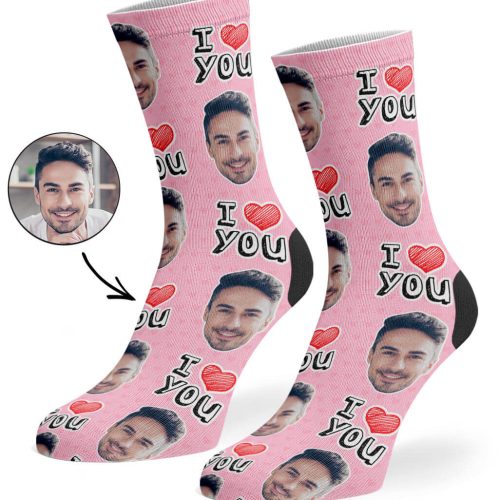 Baby Pink I Heart You Socks