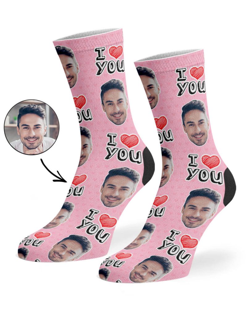 Baby Pink I Heart You Socks