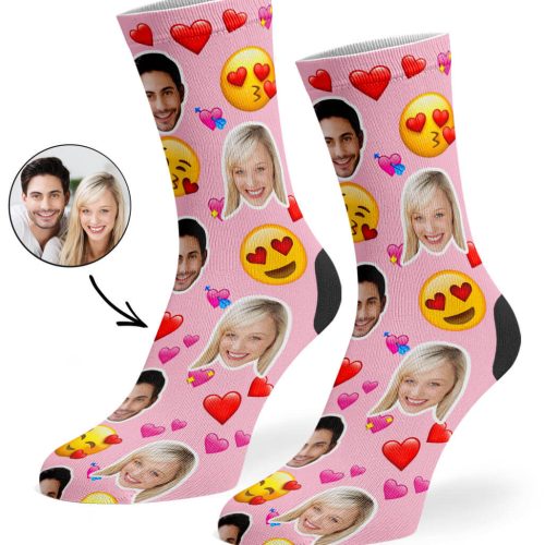 Baby Pink Love Emoji Socks