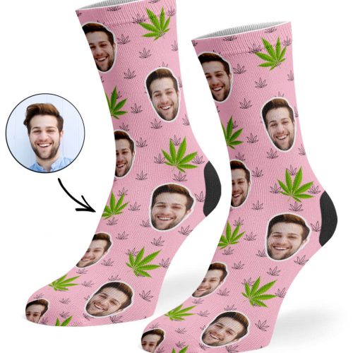 Baby Pink Marijuana Socks