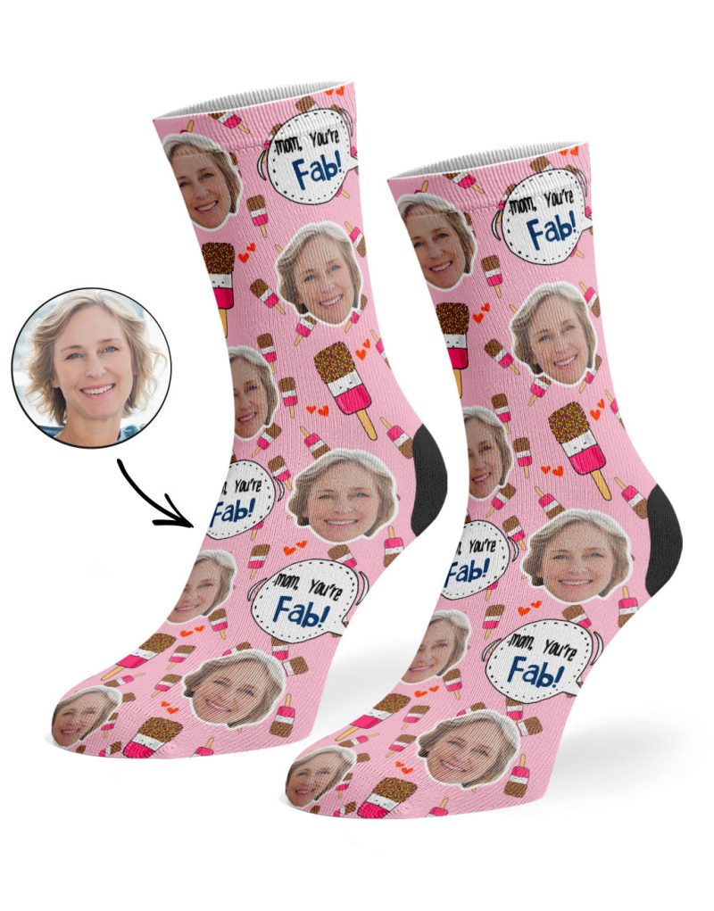 Baby Pink Mom You re Fab Socks