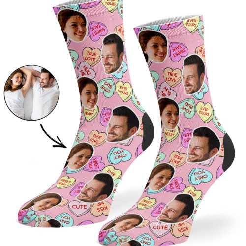 Baby Pink Nice Love Hearts Socks