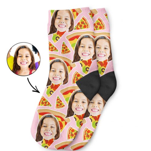 Pizza My Face Kids Photo Socks