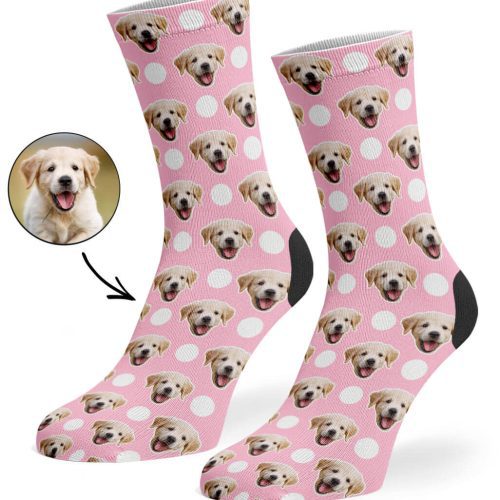 Baby Pink Polka Dog Socks