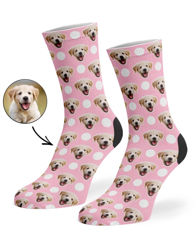 Baby Pink Polka Dog Socks