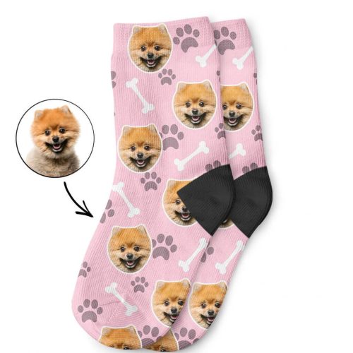 Baby Pink Your Dog On Kids Socks 1