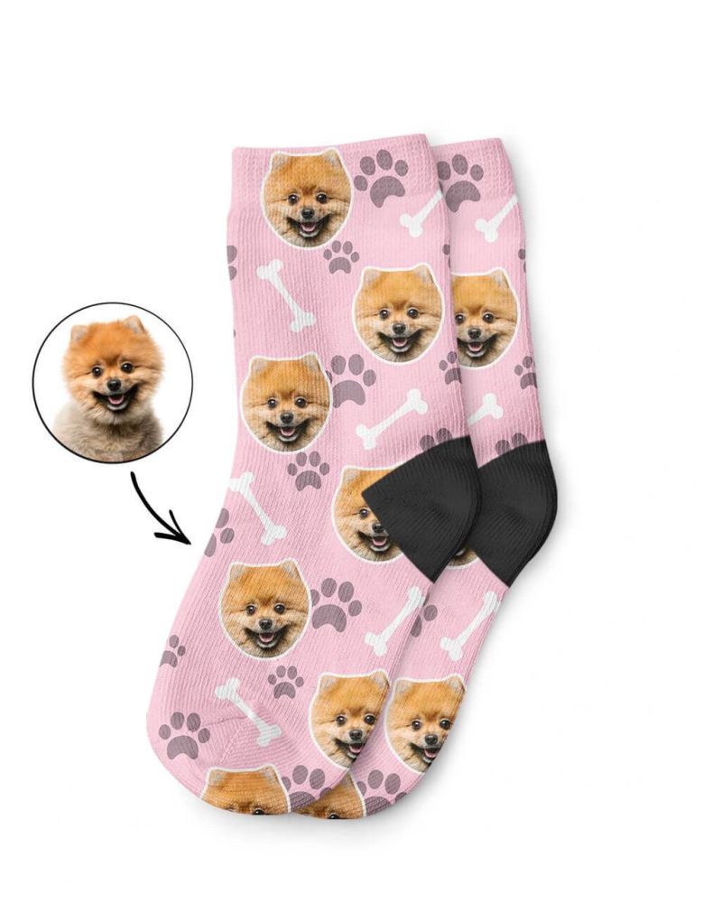 Baby Pink Your Dog On Kids Socks 1