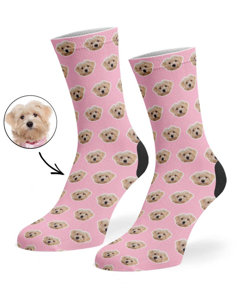 Baby Pink Your Dog Pattern Socks