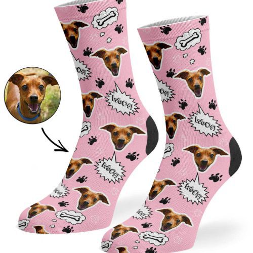 Baby Pink Your Dog Woof Socks