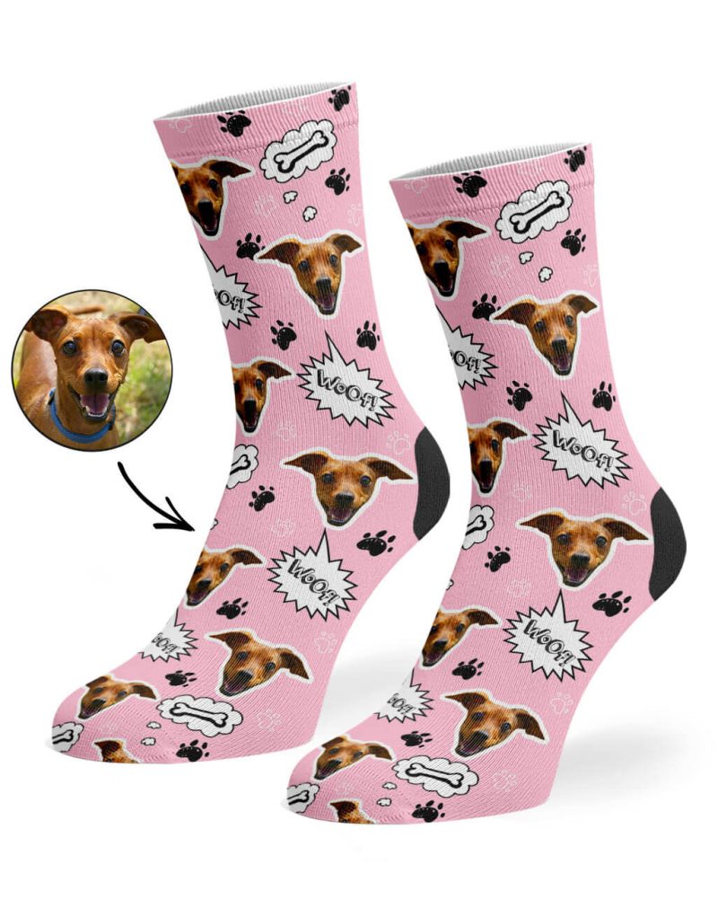 Baby Pink Your Dog Woof Socks