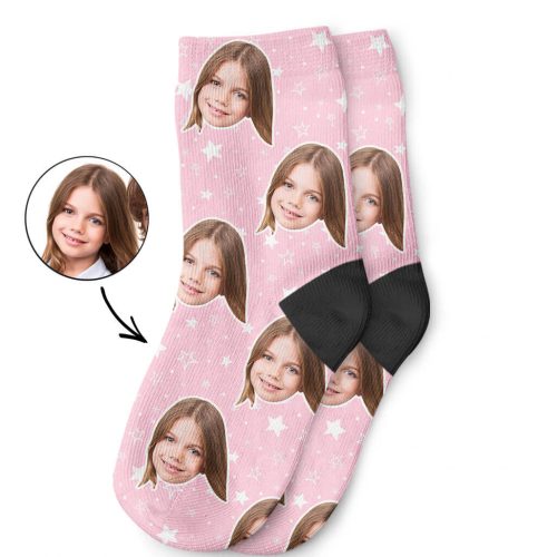 Baby Pink Star Pattern Kids Socks