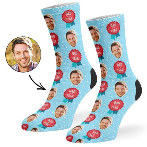 Baby Blue Dad Of The Year Socks