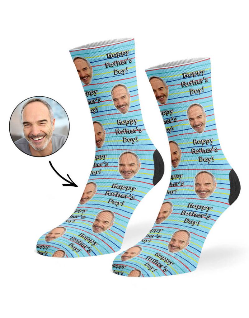 Baby Blue Happy Father s Day Striped Socks