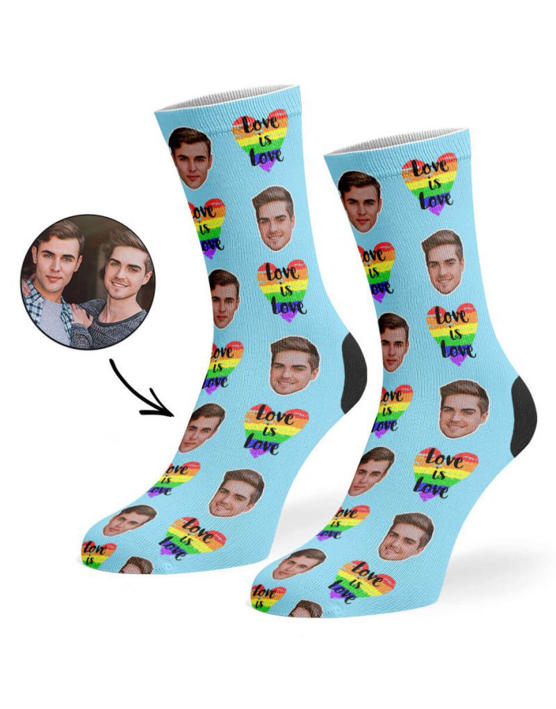 Baby Blue Love Is Love Socks