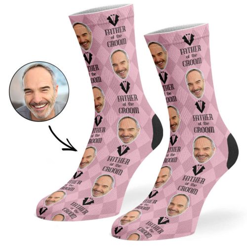 Baby Pink Father Of The Groom Socks