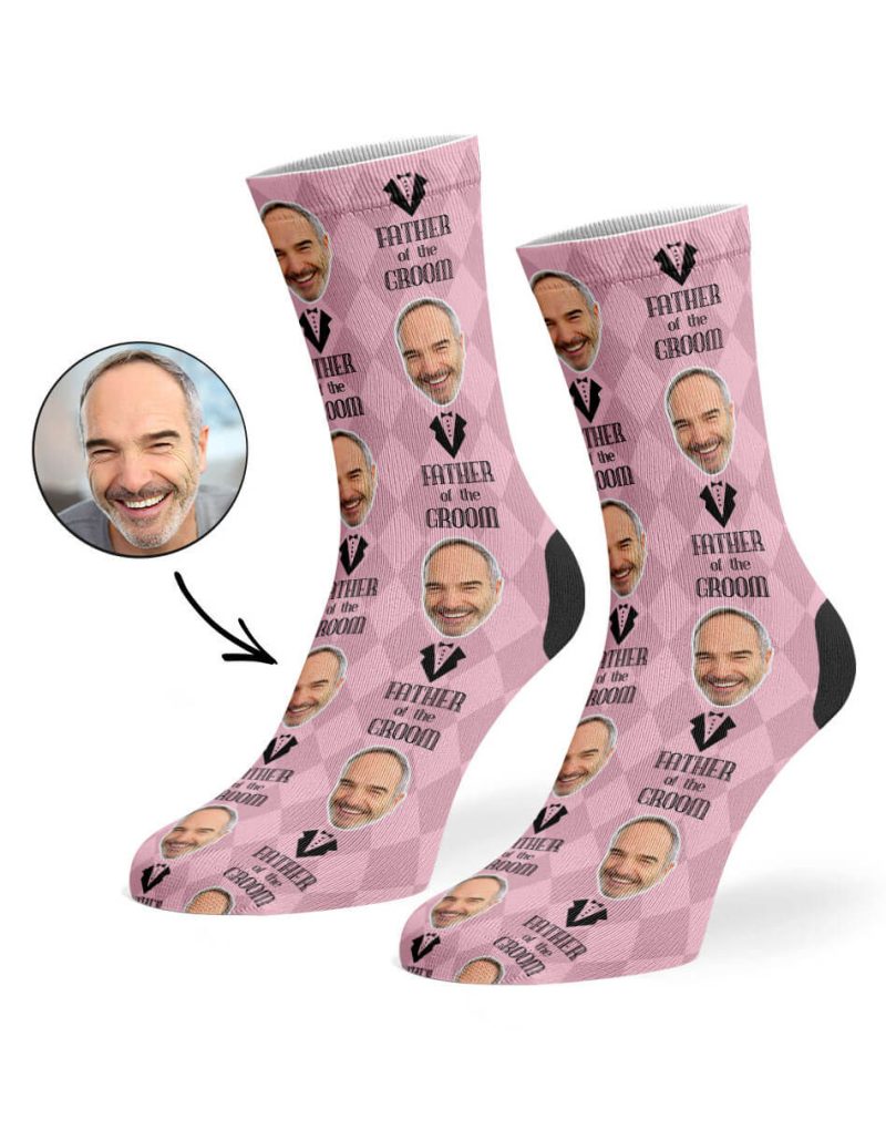 Baby Pink Father Of The Groom Socks