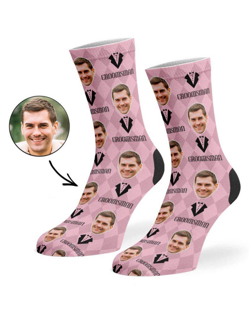 Baby Pink Groomsman Socks