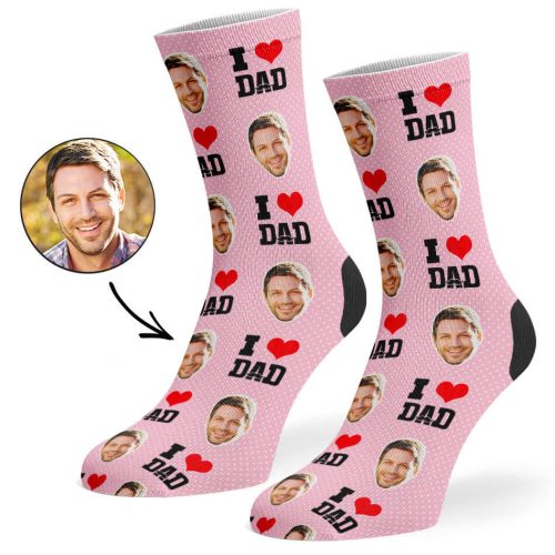 Baby Pink I Love Dad Socks