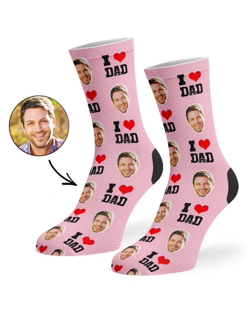 Baby Pink I Love Dad Socks