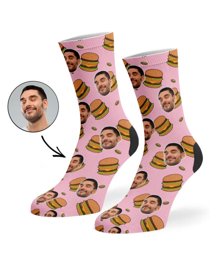 Baby Pink Mmmm Burger Socks