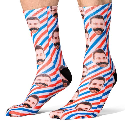 Barber Shop Pattern Socks