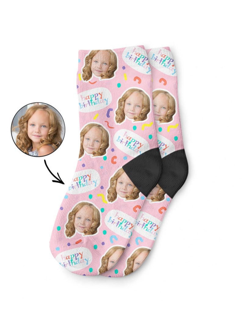 Happy Birthday Kids Photo Socks