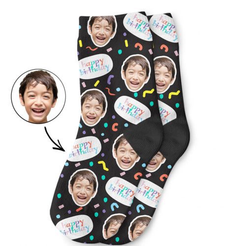 Happy Birthday Kids Socks With Face On