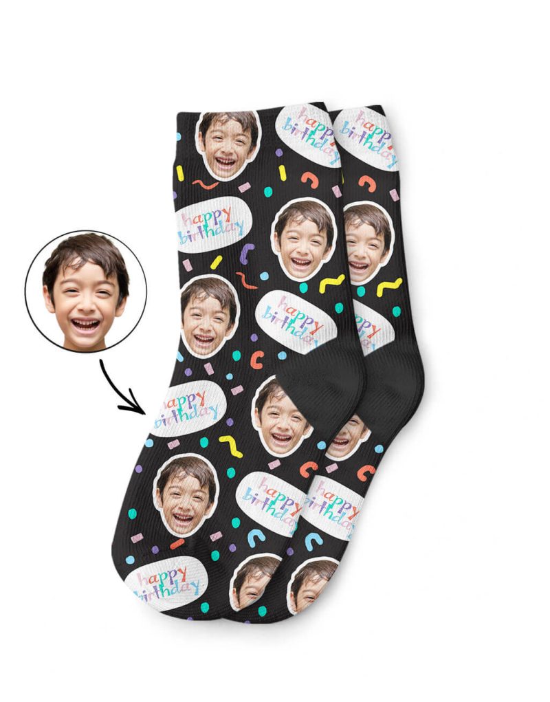 Happy Birthday Kids Socks With Face On