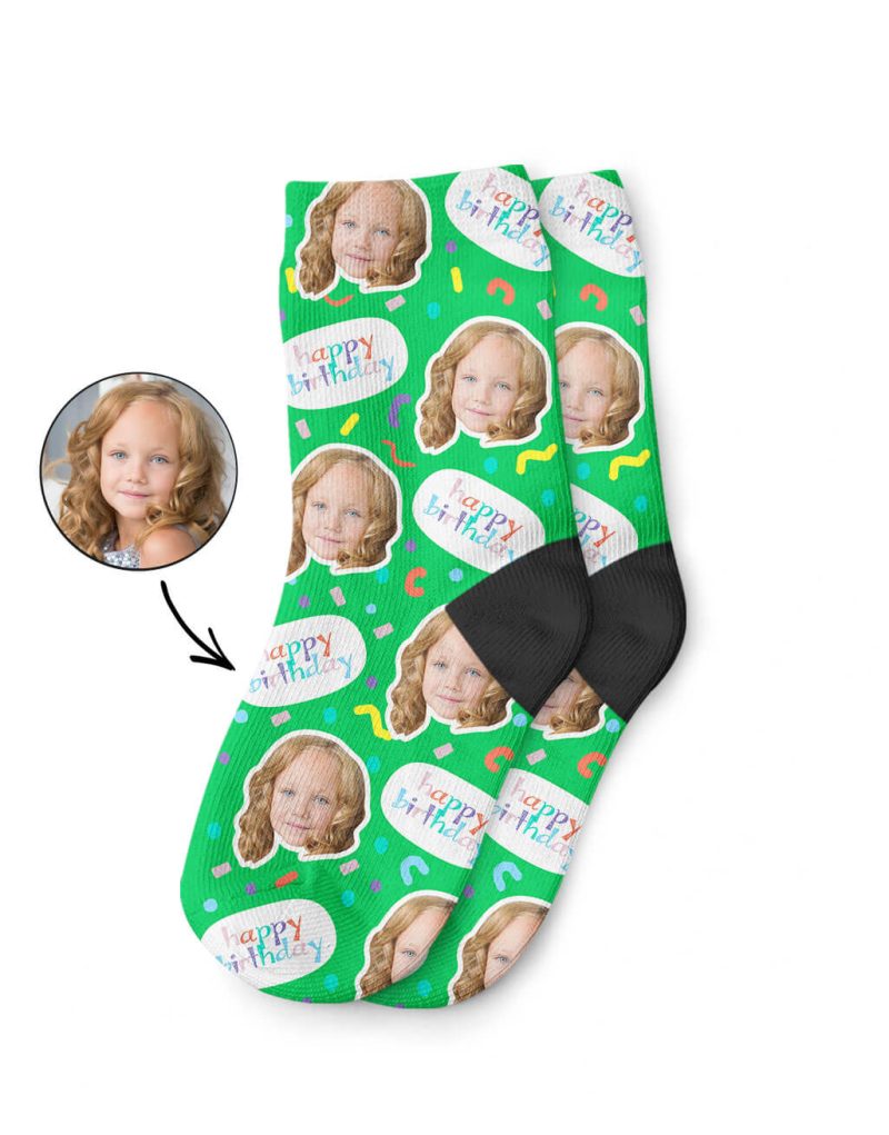 Happy Birthday Kids Face Socks