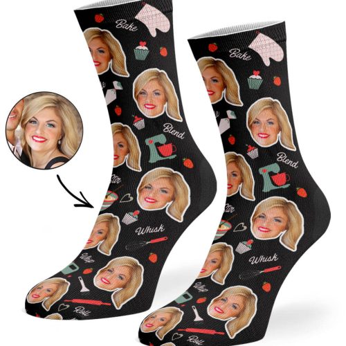 Black Baker Face Socks