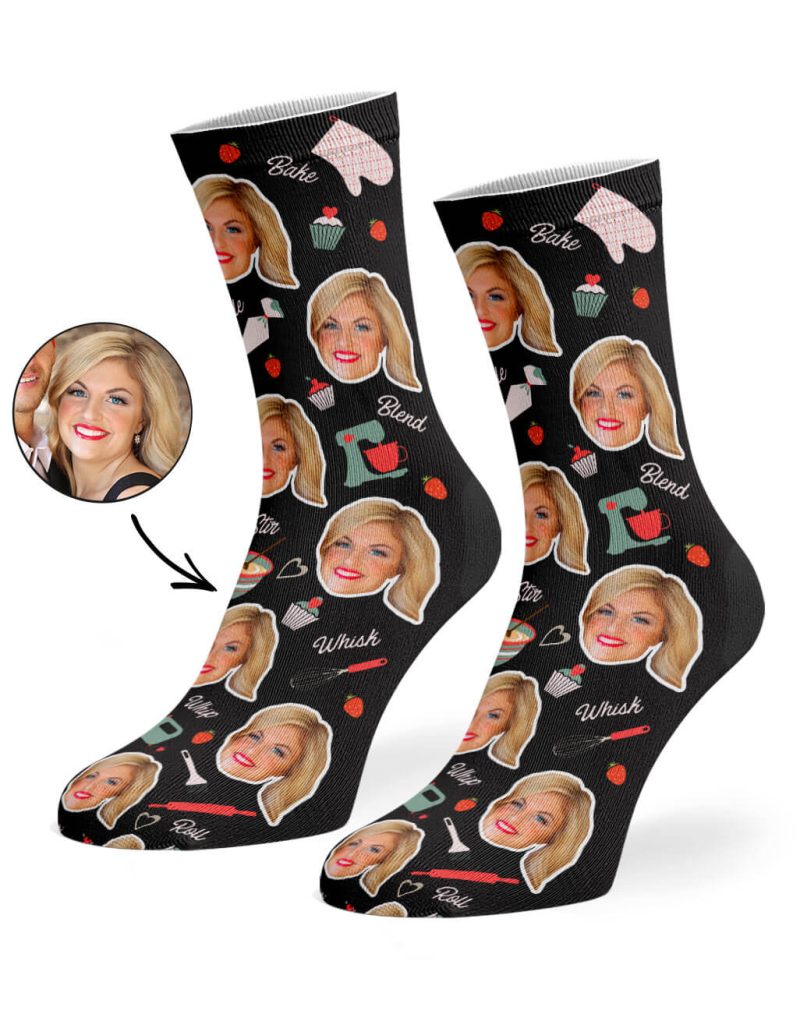 Black Baker Face Socks