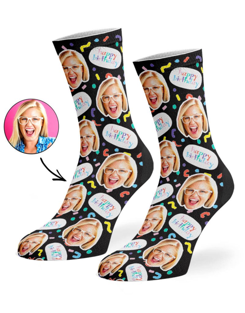 Black Birthday Squiggle Socks