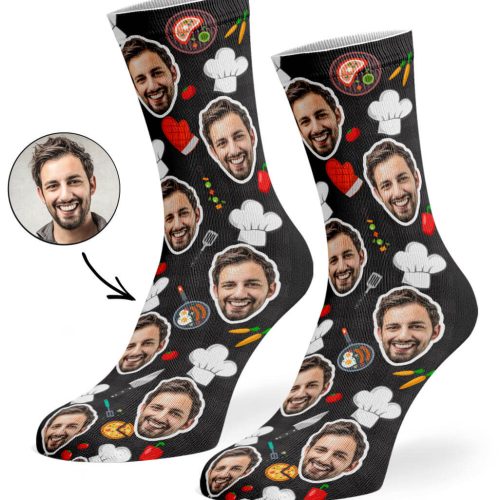 Black Chef Face Socks